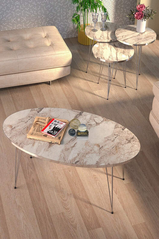 Silver Wire Coffee Table Set Ellipse Silver Wire Coffee Table Set Ellipse