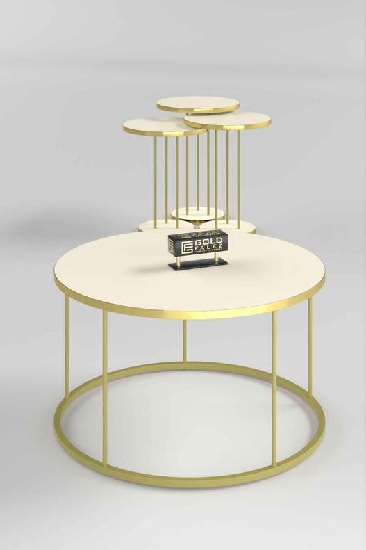 Coffee Table and Zigon Coffee Table Terra Set Gold Coffee Table and Zigon Coffee Table Terra Set Gold