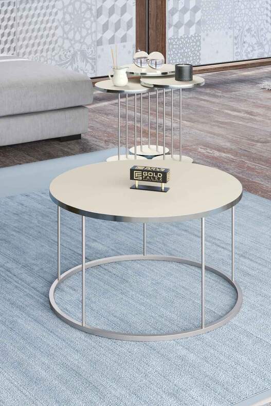 Coffee Table and Zigon Coffee Table Terra Set Silver Coffee Table and Zigon Coffee Table Terra Set Silver