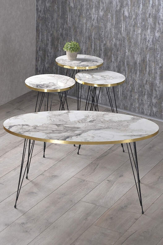 Black Wire Gold Coffee Table Set Ellipse Black Wire Gold Coffee Table Set Ellipse