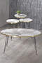 Black Wire Gold Coffee Table Set Ellipse