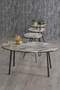 Black Metal Double Gold Coffee Table Set Ellipse
