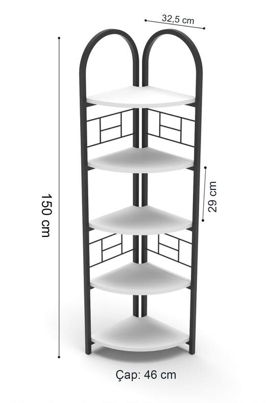 Bohemian Corner Bookcase with 5 Shelves Bohemian Corner Bookcase with 5 Shelves