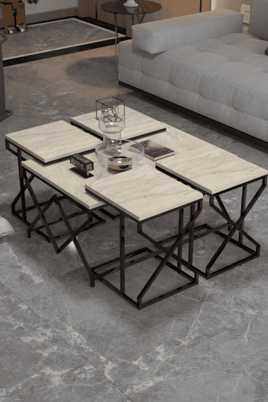 V Lux 5 Piece Center and Zigon Coffee Table Set V Lux 5 Piece Center and Zigon Coffee Table Set