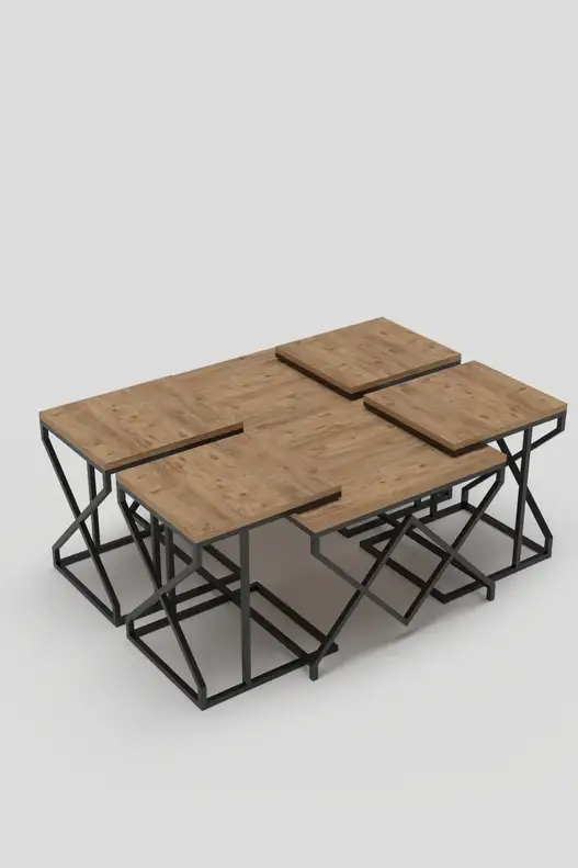 V Lux 5 Piece Center and Zigon Coffee Table Set V Lux 5 Piece Center and Zigon Coffee Table Set