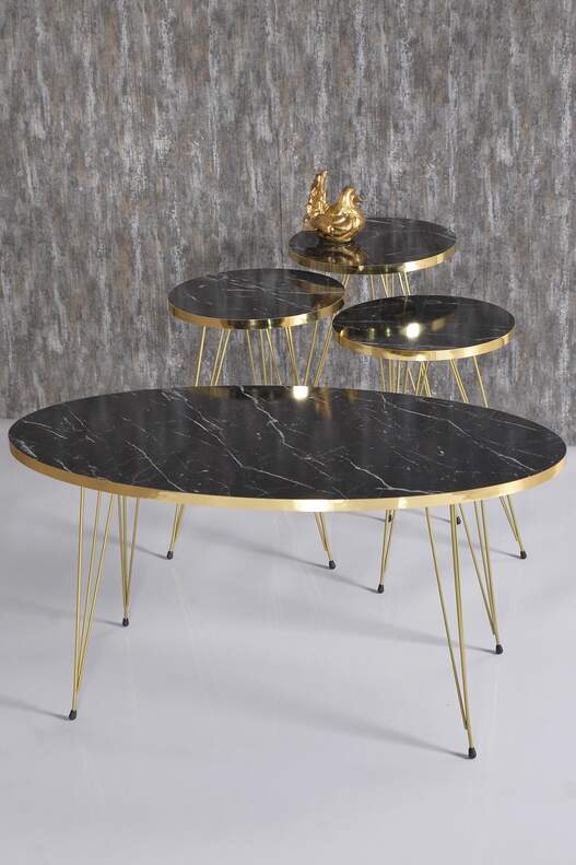 Gold Wire Zigon Coffee Table Set Ellipse Gold Wire Zigon Coffee Table Set Ellipse