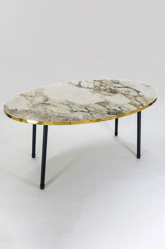 Black Metal Gold Centre Coffee Table Ellipse Black Metal Gold Centre Coffee Table Ellipse