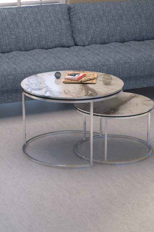 Orta Sehpa İkili Çift Gümüş Lux Special Orta Sehpa İkili Çift Gümüş Lux Special