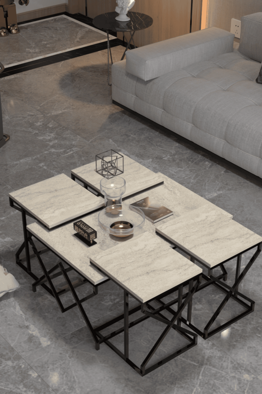V Lux 5 Piece Center and Zigon Coffee Table Set V Lux 5 Piece Center and Zigon Coffee Table Set