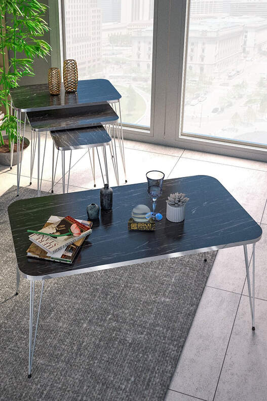 Square Silver Wire Coffee Table Set Square Silver Wire Coffee Table Set