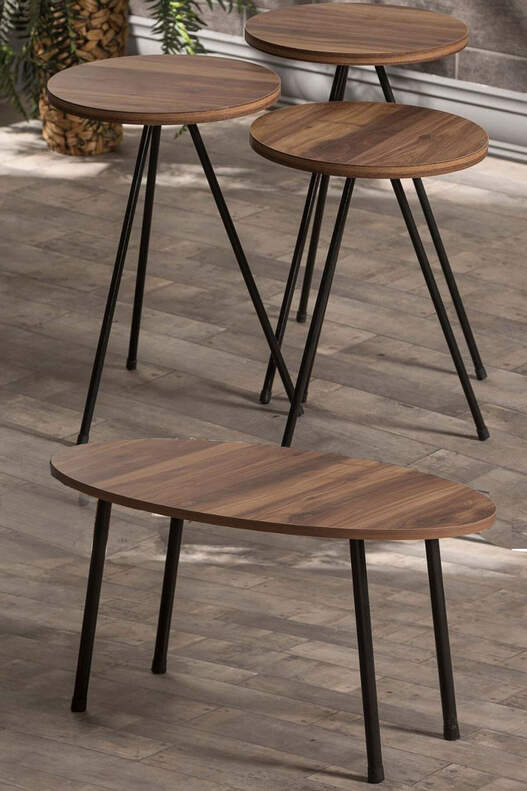 Black Metal Coffee Table Set Ellipse Black Metal Coffee Table Set Ellipse