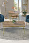 Square Gold Wire Double Gold Coffee Table Set