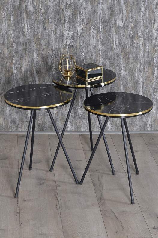 Black Metal Double Gold Coffee Table Set Square Black Metal Double Gold Coffee Table Set Square