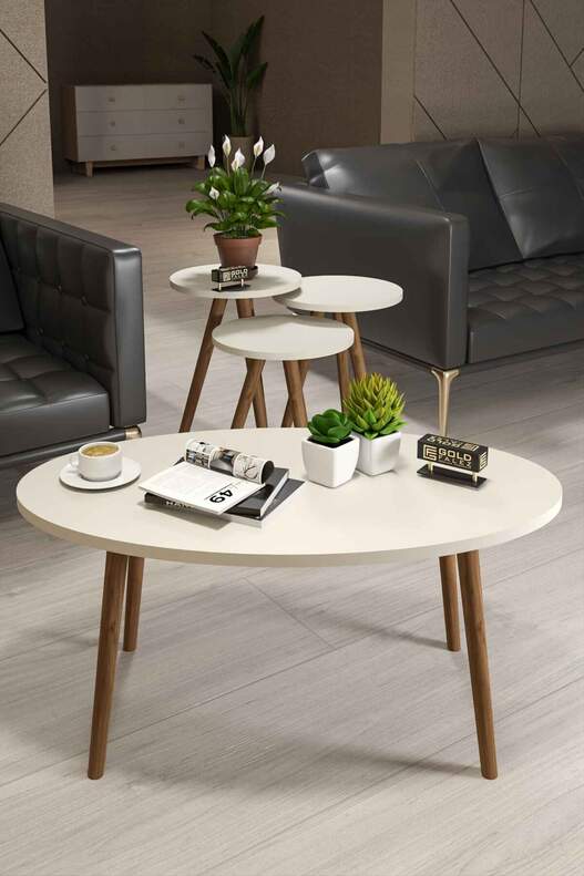 Ellipse Wooden Zigon Centre Coffee Table Set Ellipse Wooden Zigon Centre Coffee Table Set