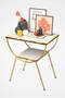 Double Strip Metal Side Table Bedside Table