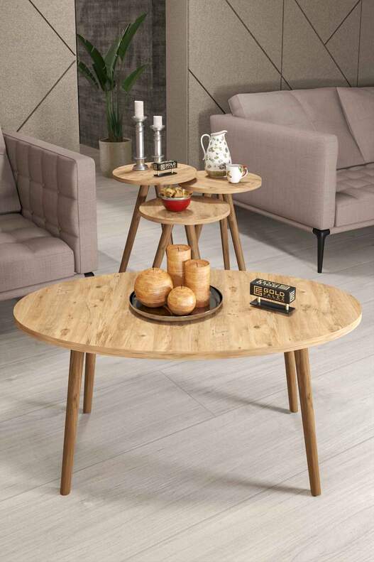 Ellipse Wooden Zigon Centre Coffee Table Set Ellipse Wooden Zigon Centre Coffee Table Set