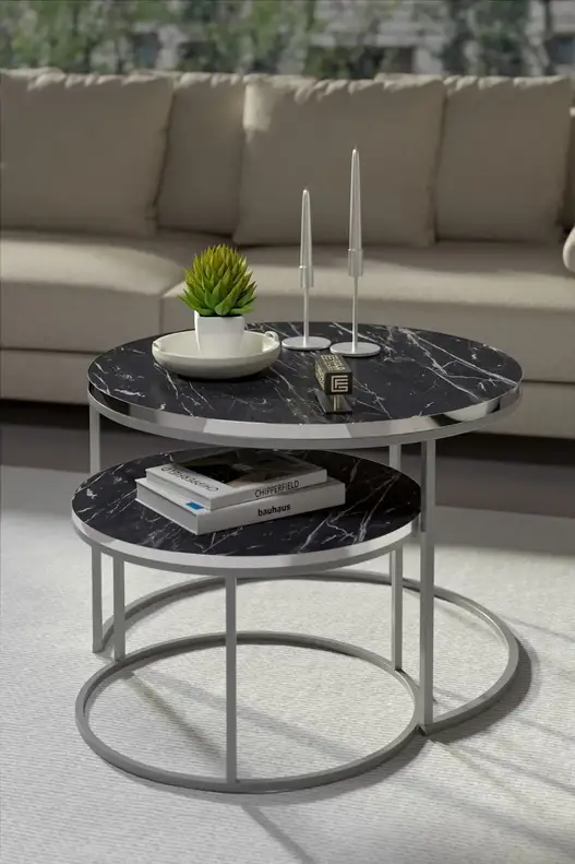Coffee Table Double Silver Luxury Special Coffee Table Double Silver Luxury Special