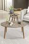 Ellipse Wooden Zigon Centre Coffee Table Set