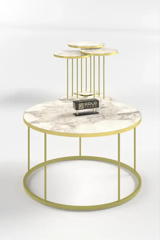 Coffee Table and Zigon Coffee Table Terra Set Gold Coffee Table and Zigon Coffee Table Terra Set Gold