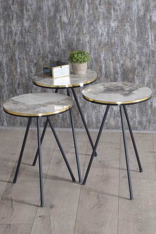 Black Metal Double Gold Coffee Table Set Ellipse Black Metal Double Gold Coffee Table Set Ellipse