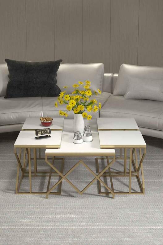 V Lux 5 Piece Center and Zigon Coffee Table Set V Lux 5 Piece Center and Zigon Coffee Table Set