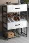 Wood-Metal 4 Shelf 2 Door Shoe Rack