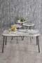 Black Metal Double Gold Coffee Table Set Square