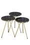 Gold Metal Double Gold Coffee Table Set Square