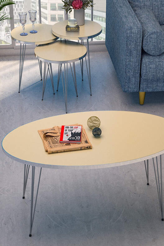 Silver Wire Coffee Table Set Ellipse Silver Wire Coffee Table Set Ellipse