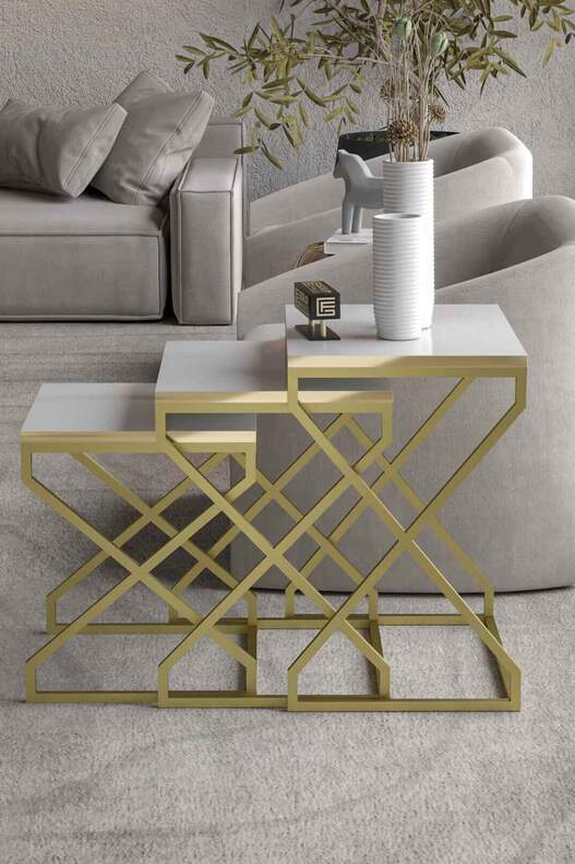 V Lux 3 Piece Zigon Coffee Table V Lux 3 Piece Zigon Coffee Table