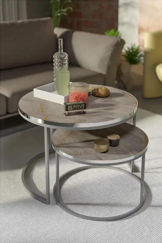 Coffee Table Double Silver Luxury Special Coffee Table Double Silver Luxury Special