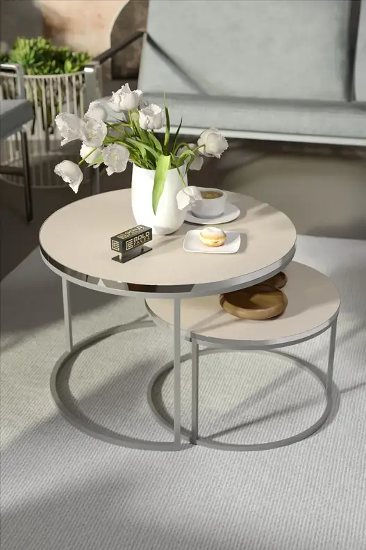 Coffee Table Double Silver Luxury Special Coffee Table Double Silver Luxury Special