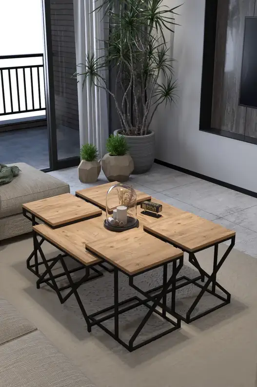 V Lux 5 Piece Center and Zigon Coffee Table Set V Lux 5 Piece Center and Zigon Coffee Table Set