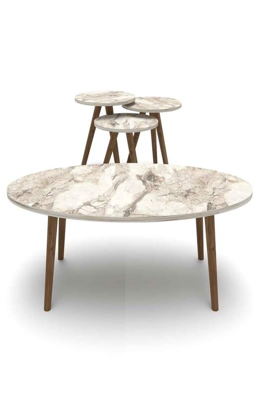 Ellipse Wooden Zigon Centre Coffee Table Set Ellipse Wooden Zigon Centre Coffee Table Set