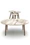 Ellipse Wooden Zigon Centre Coffee Table Set