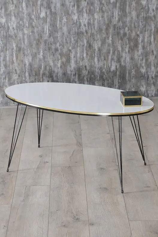 Black Wire Double Gold Centre Coffee Table Ellipse Black Wire Double Gold Centre Coffee Table Ellipse