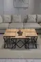 V Lux 5 Piece Center and Zigon Coffee Table Set