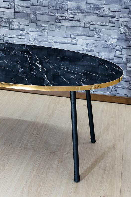 Black Metal Gold Centre Coffee Table Ellipse Black Metal Gold Centre Coffee Table Ellipse