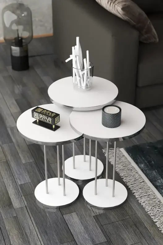 Coffee Table and Zigon Coffee Table Terra Set Silver Coffee Table and Zigon Coffee Table Terra Set Silver