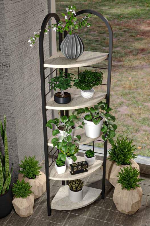 Bohemian Corner Flower Bed with 5 Shelves