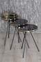 Black Metal Double Gold Coffee Table Set Square