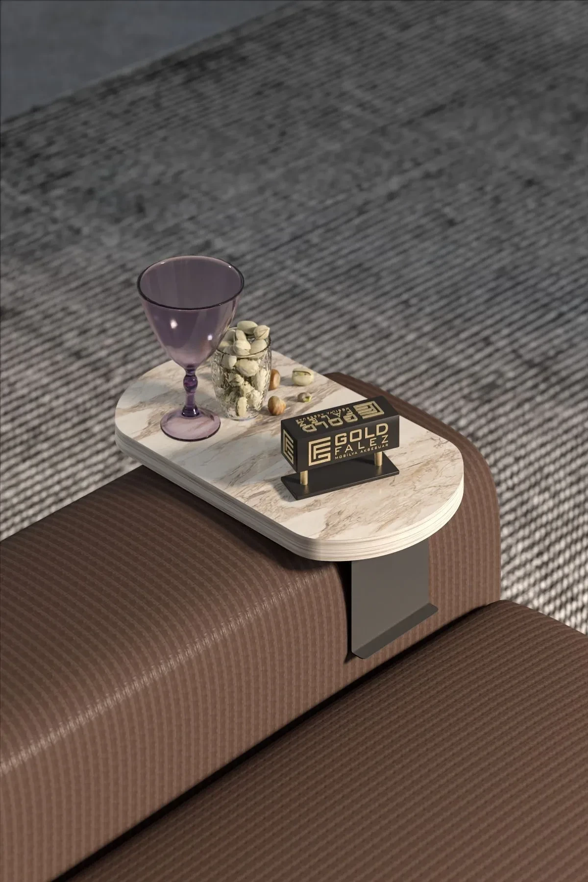 Dekoratif Yan Sehpa Oval