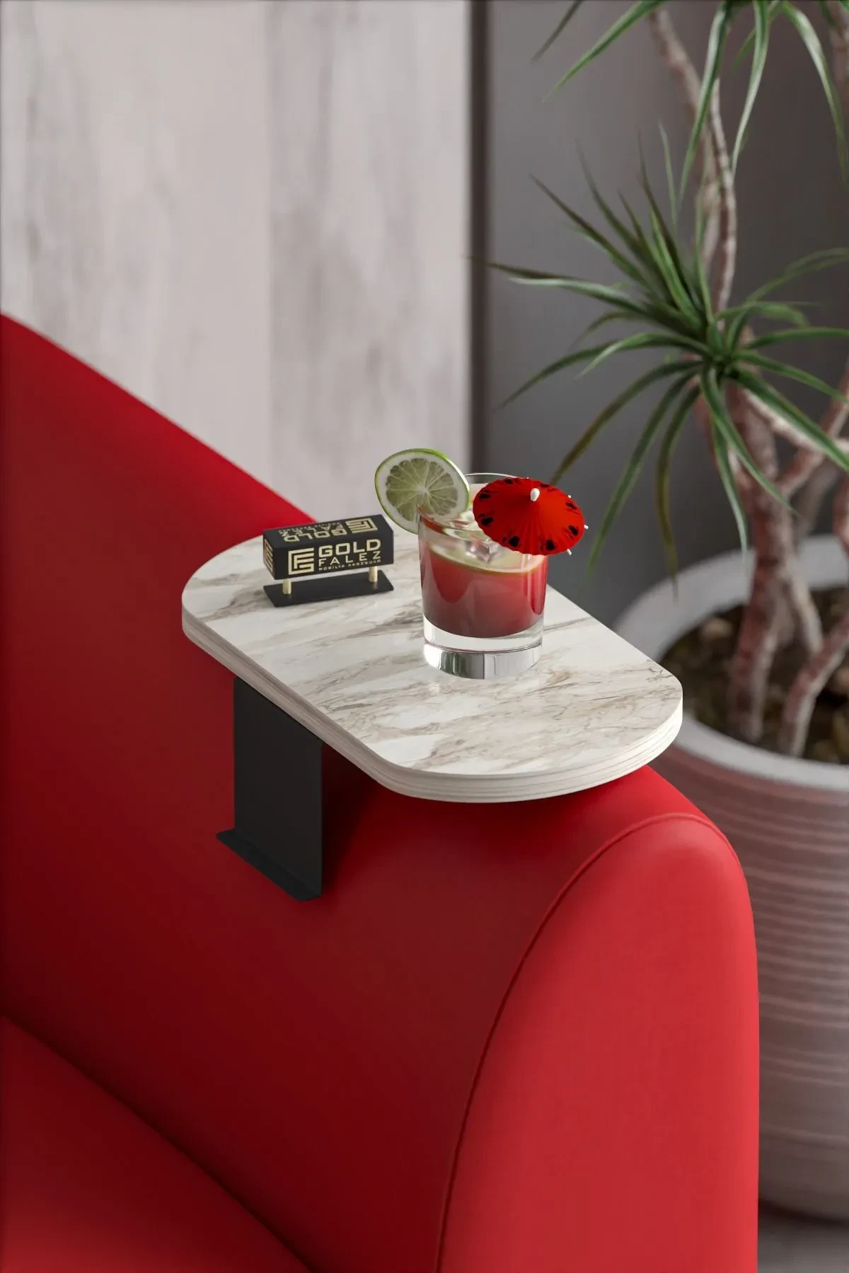 Dekoratif Yan Sehpa Oval