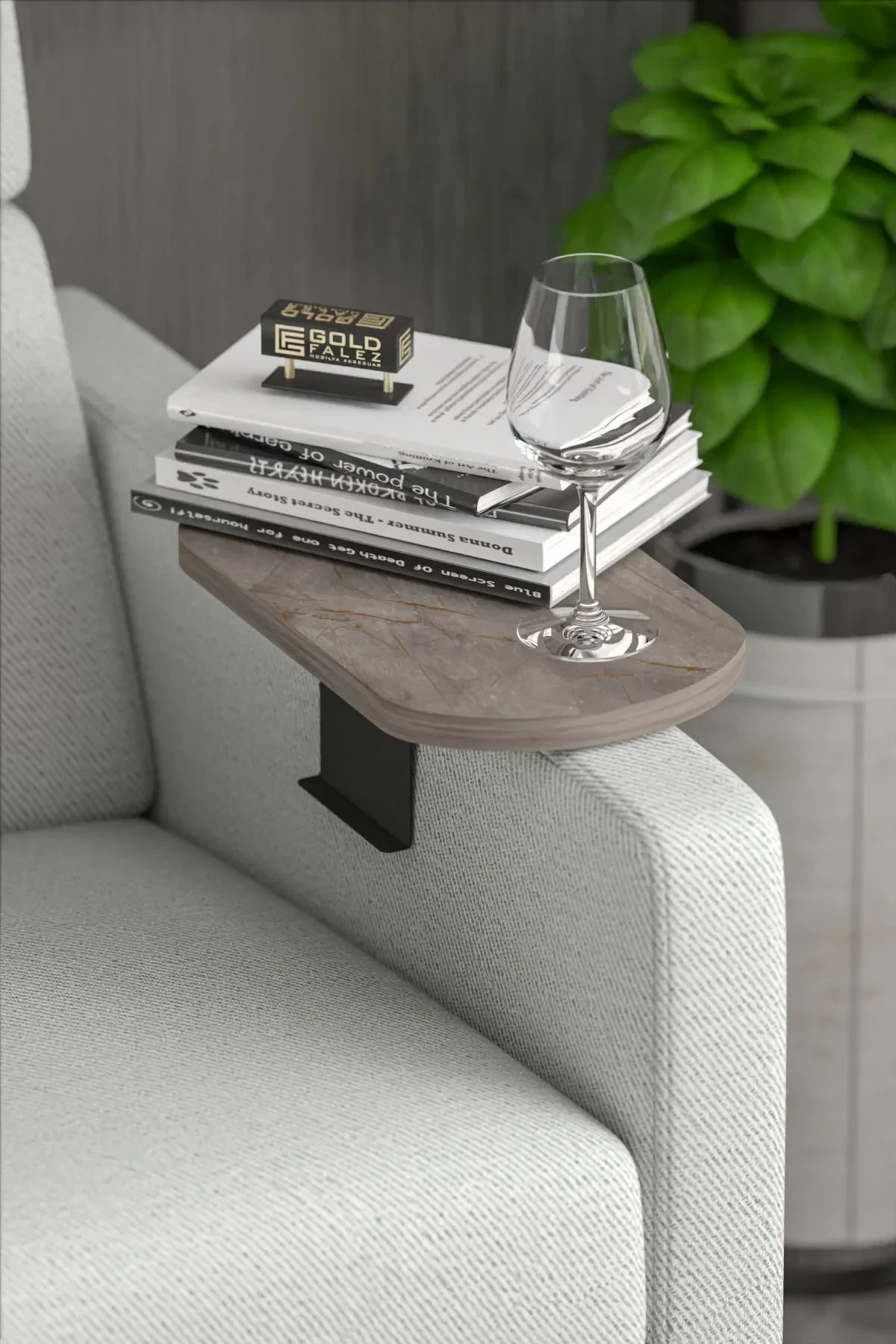 Dekoratif Yan Sehpa Oval