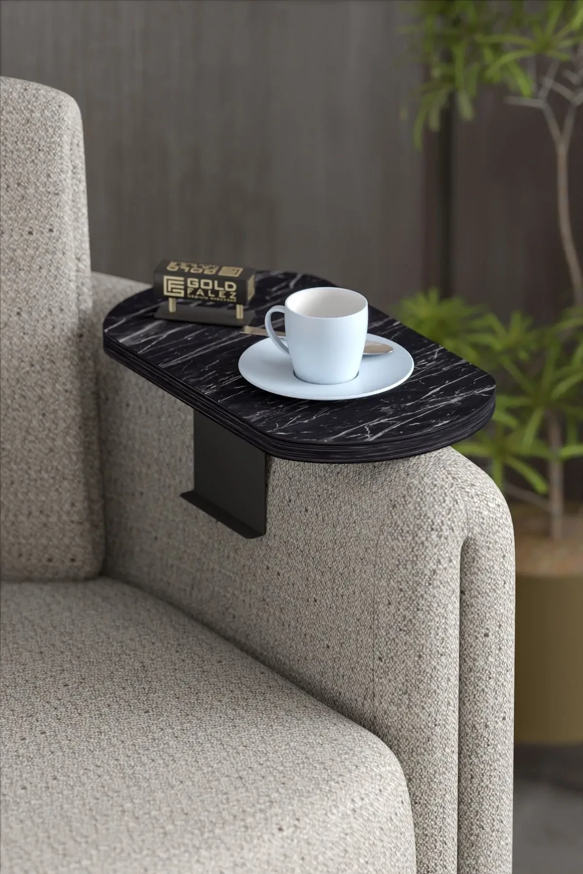 Dekoratif Yan Sehpa Oval