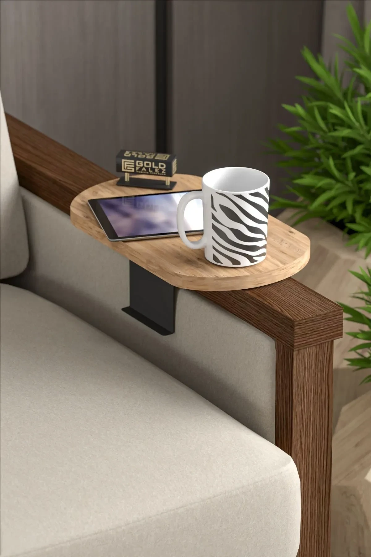 Dekoratif Yan Sehpa Oval