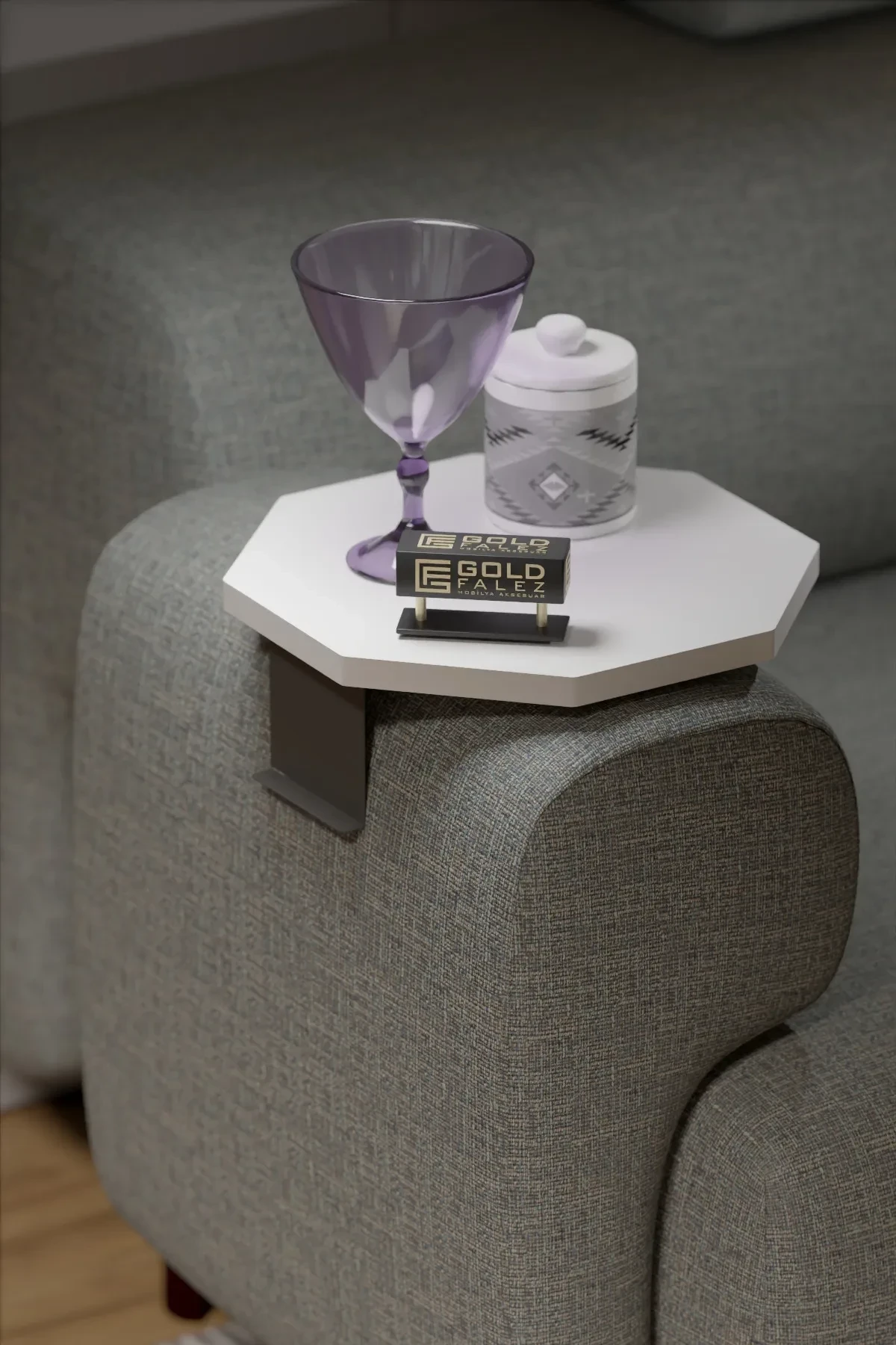 Dekoratif Yan Sehpa Sekizgen