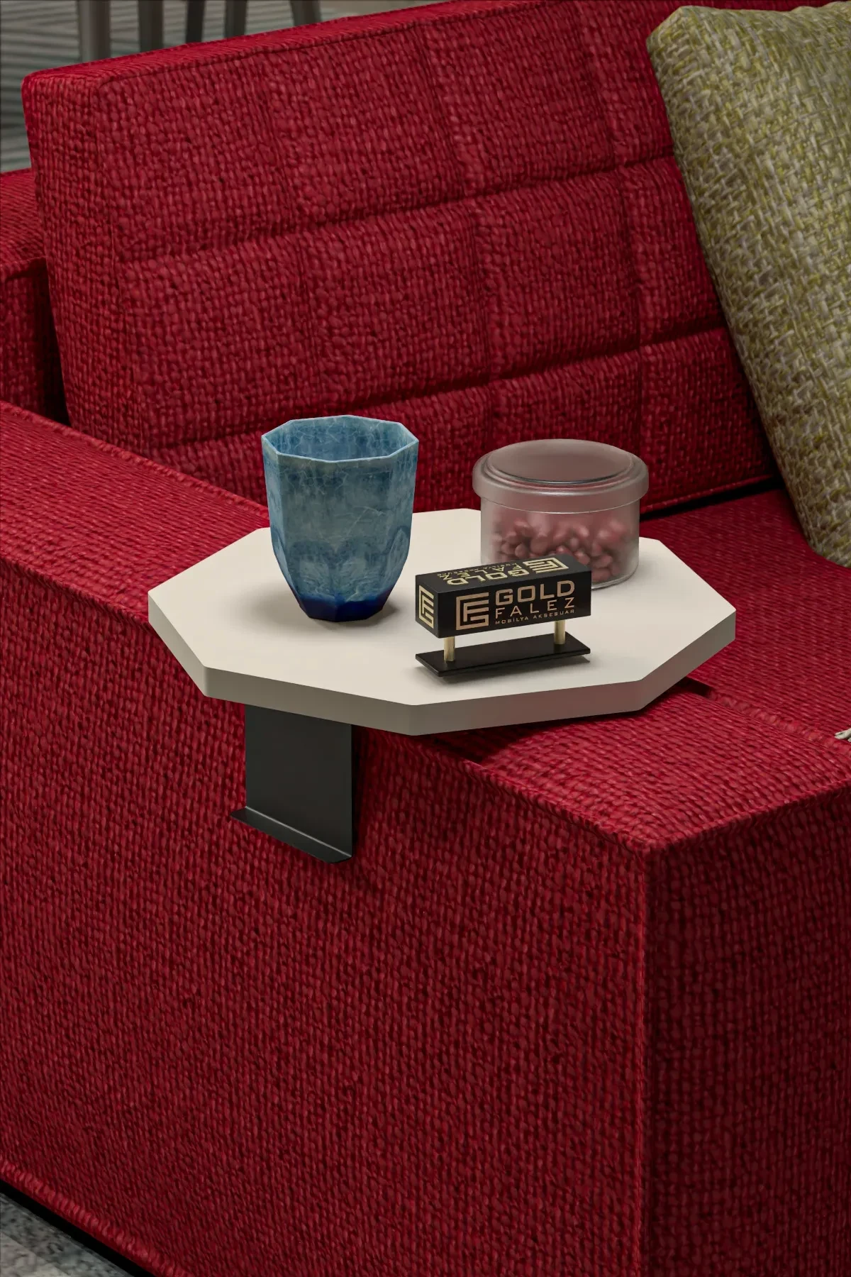 Dekoratif Yan Sehpa Sekizgen