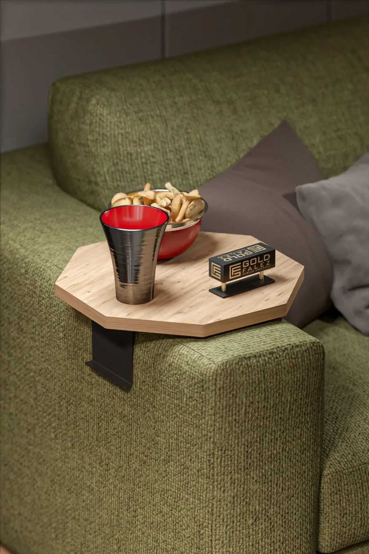 Dekoratif Yan Sehpa Sekizgen