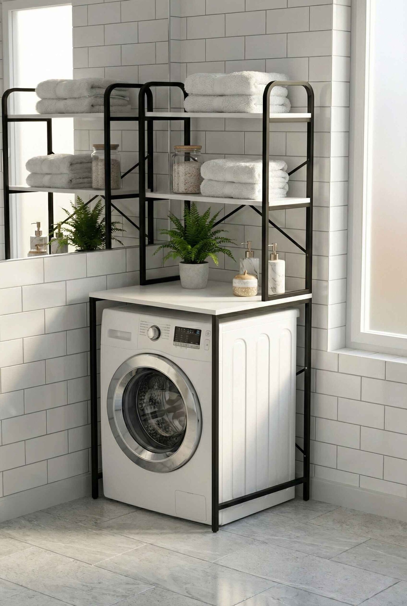 Çok Amaçlı 2 raflı  Metal Banyo Düzenleyici - Ön Görünüm